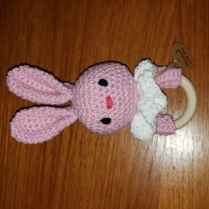 Crochet Bunny Teething Rattle